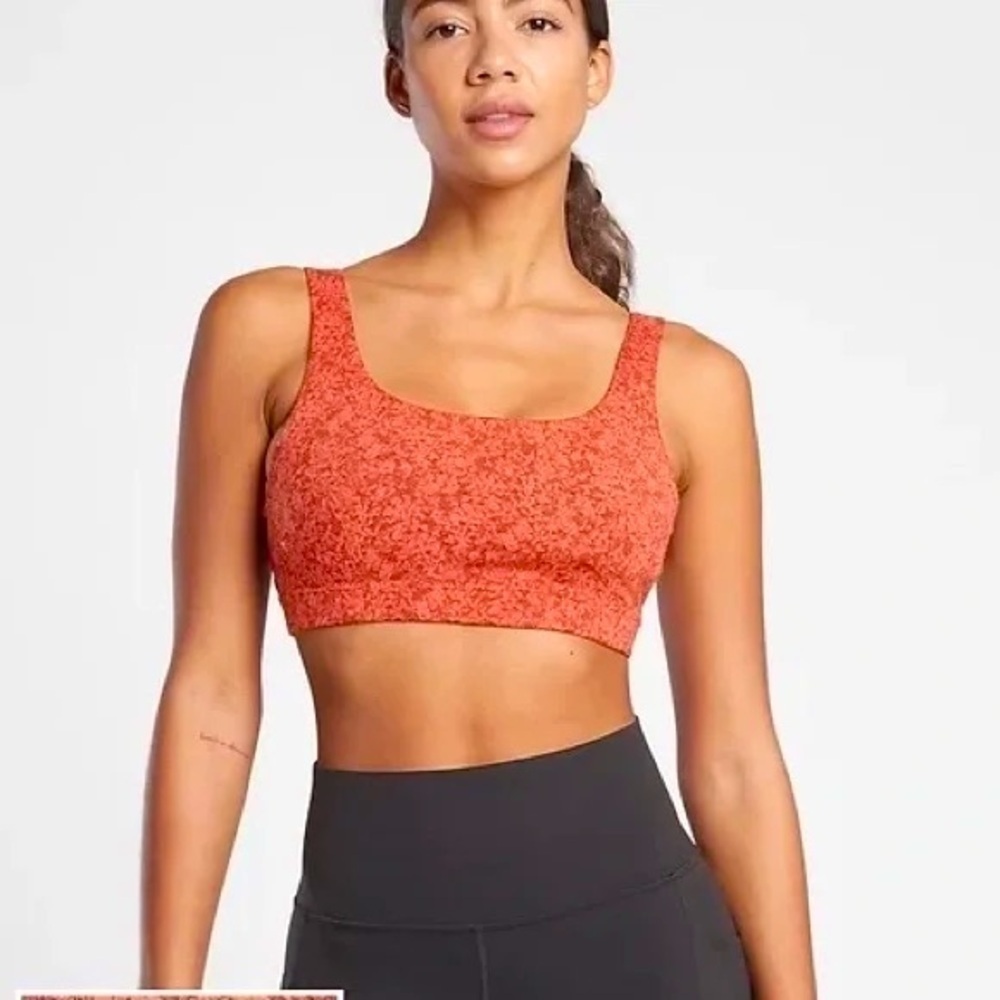 Athleta | Exhale Moonflower Jacquard Sports Bra in Rustic Orange - Size M